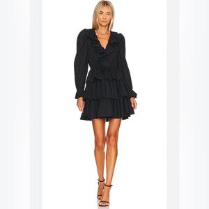 Ulla Johnson Black Ruffled Long Sleeve Dress
